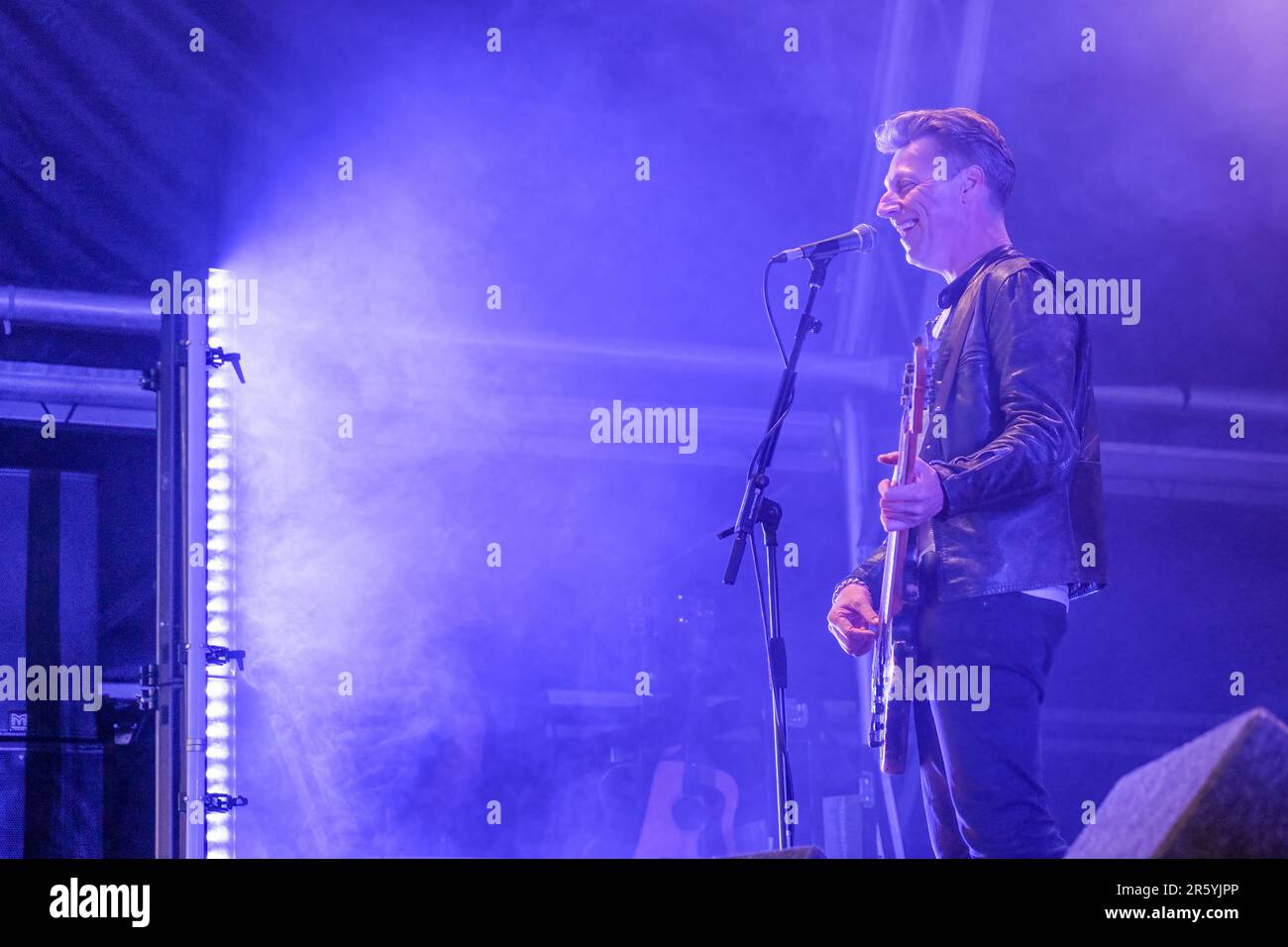 Dougie Payne of Travis performing at Wychwood Festival, Cheltenham, UK. June 3, 2023 Stock Photo