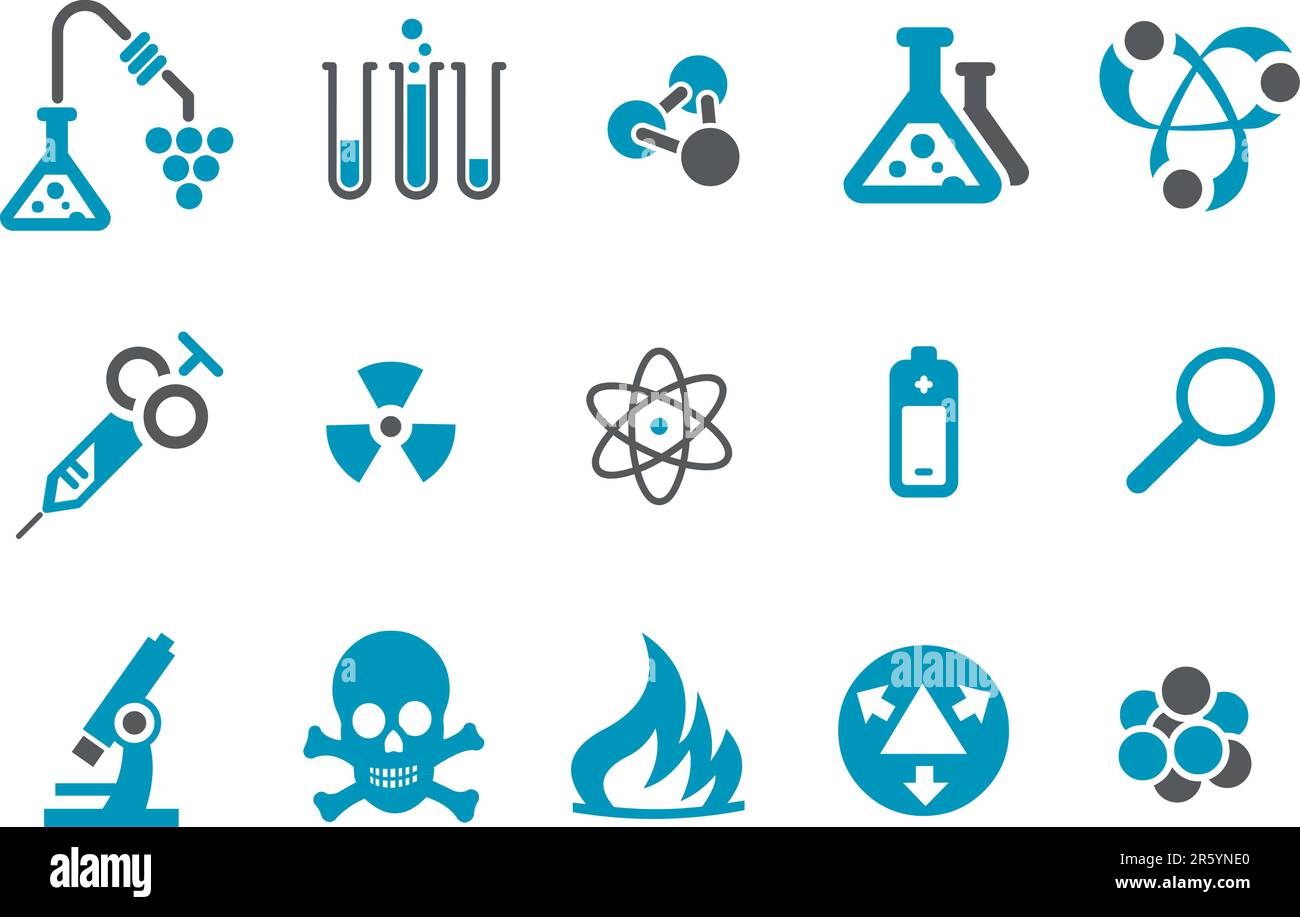 Vector icons pack - Blue Series, research collection Stock Vector