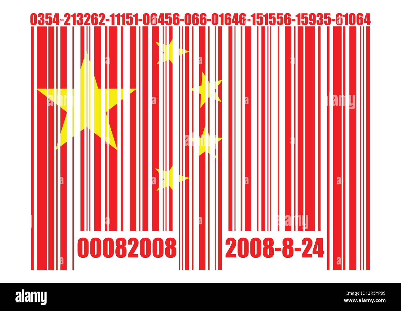 Conceptual chinese barcode isolated over white background Stock Vector