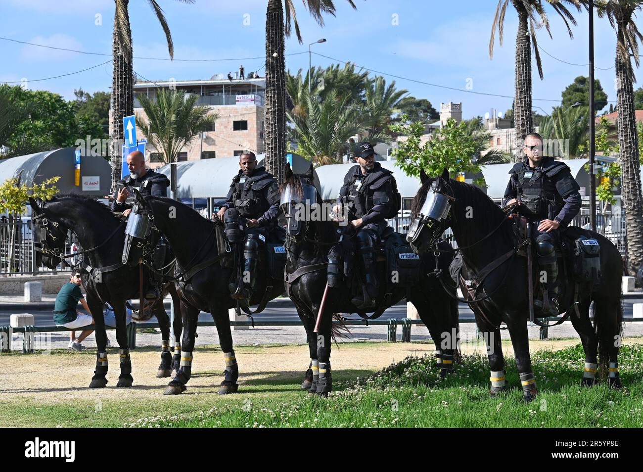 Israeli Mounted Police Stock Photo