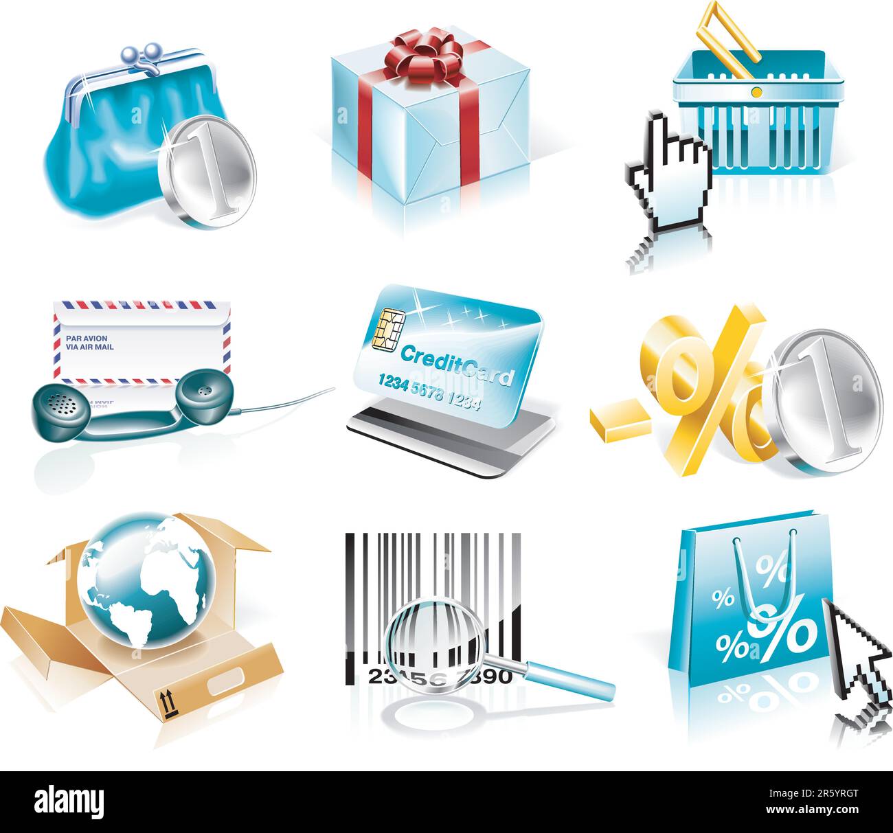 Set of shopping and business related icons Stock Vector Image & Art - Alamy