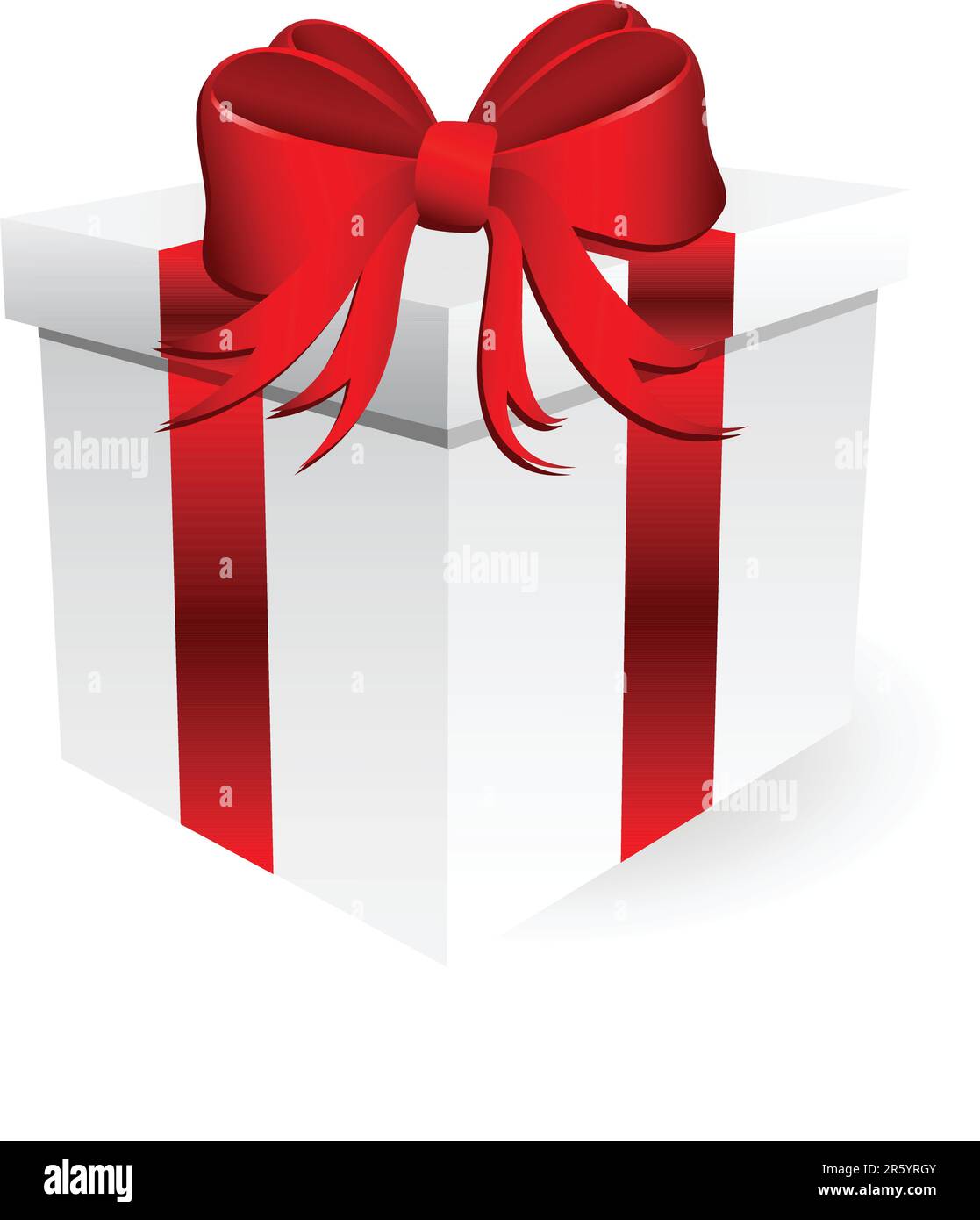 White gift box with glossy red ribbon Stock Vector Image & Art - Alamy