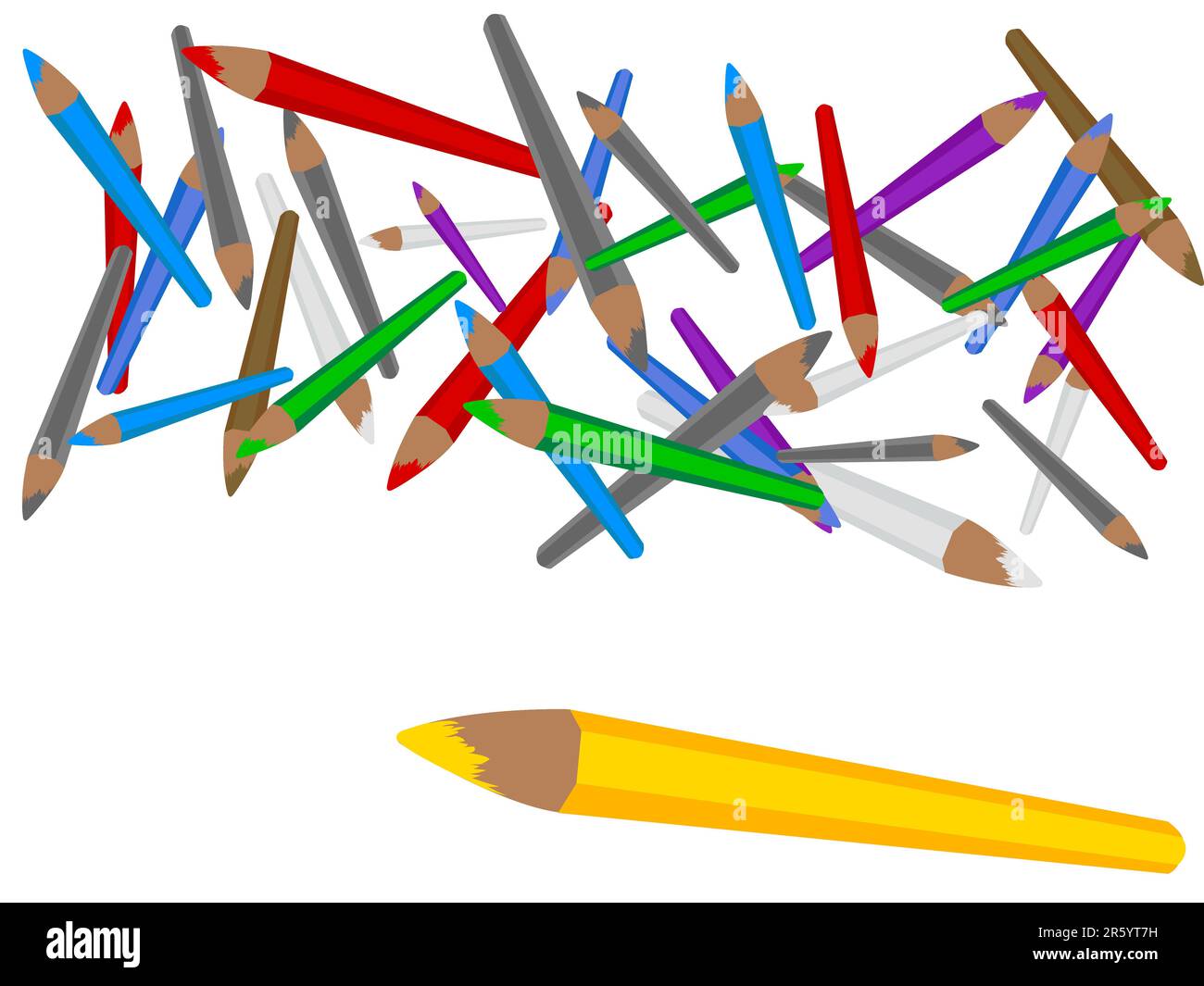 color pencils  on isolated background Stock Vector