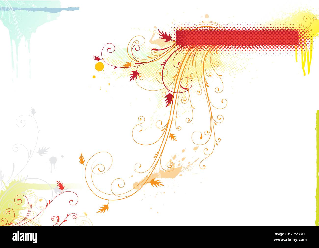 Vector illustration of Grunge Floral frame Stock Vector Image & Art - Alamy