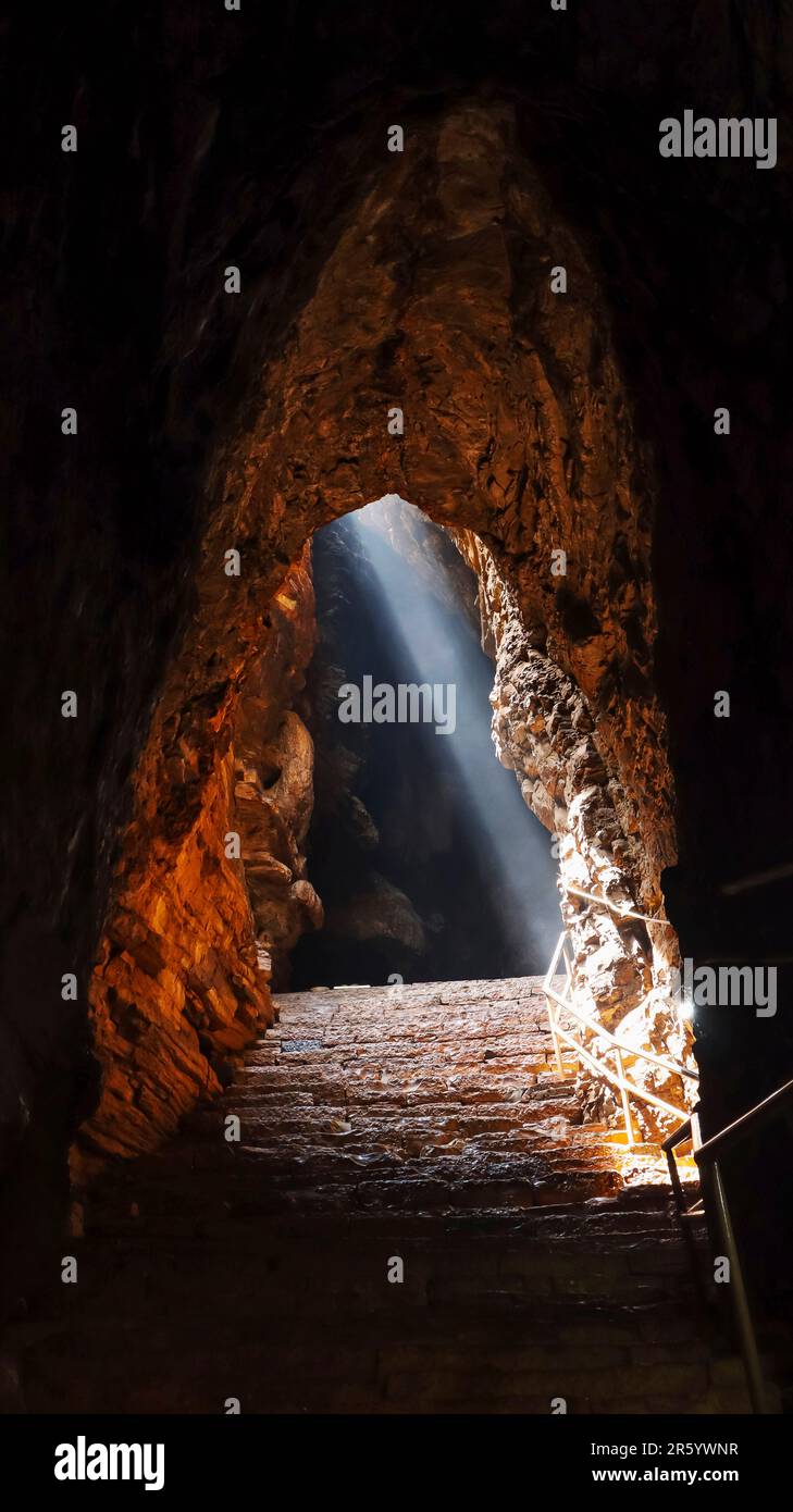 Inside View of Agastya Cave, Nandyal, Andhra Pradesh, India Stock Photo