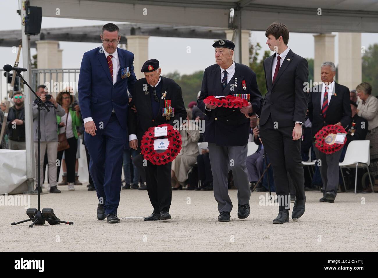 DDay veterans prepare to lay wreaths during the Royal British Legion