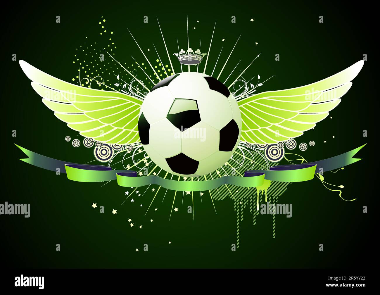 Vector illustration of style soccer football winged emblems Stock Vector