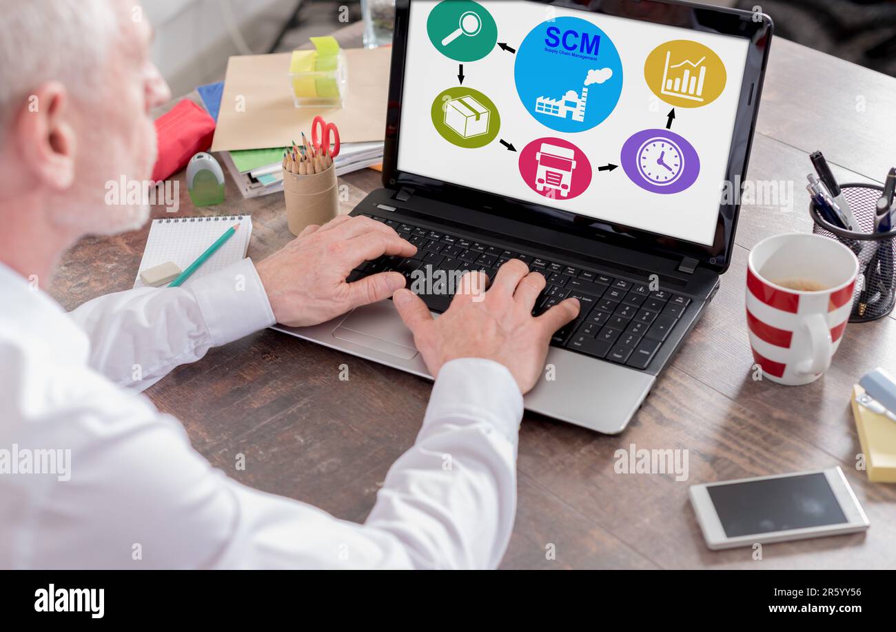 Scm concept shown on a laptop screen Stock Photo