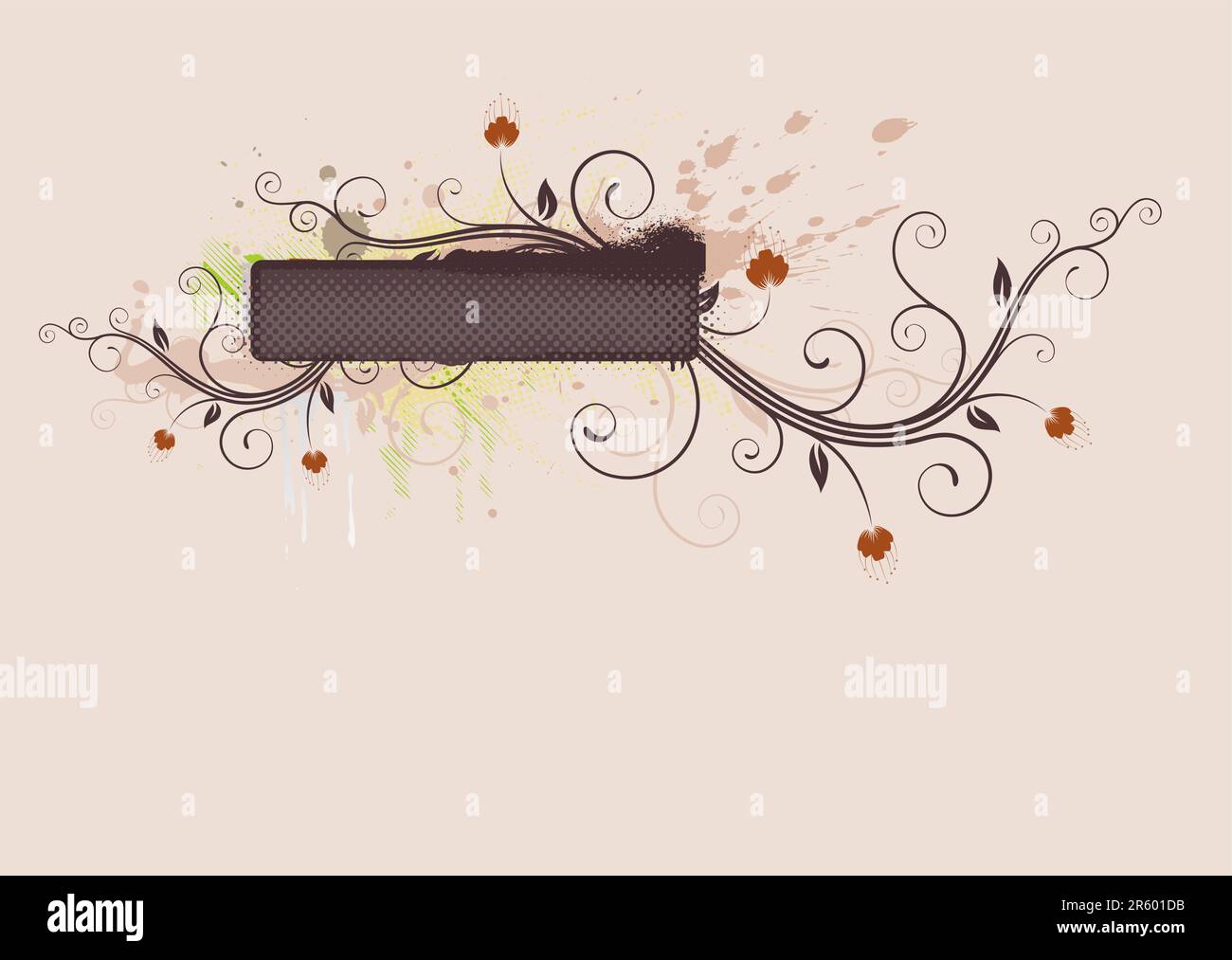 Vector illustration of Grunge Floral frame Stock Vector Image & Art - Alamy