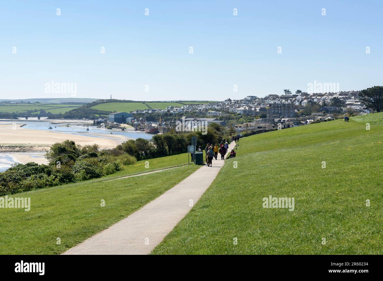 South West Coast Path on the Camel Estuary, near Padstow, Cornwall ...