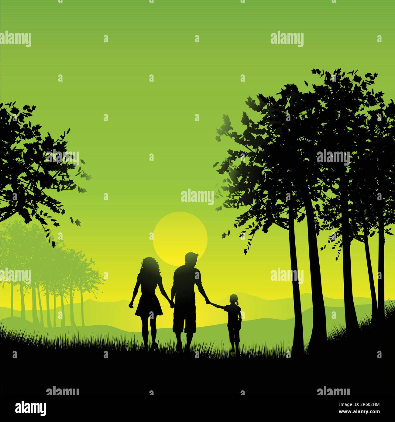 Silhouette family out walking hi res stock photography and images Alamy Silhouette family out walking hi res stock photography and images Alamy
