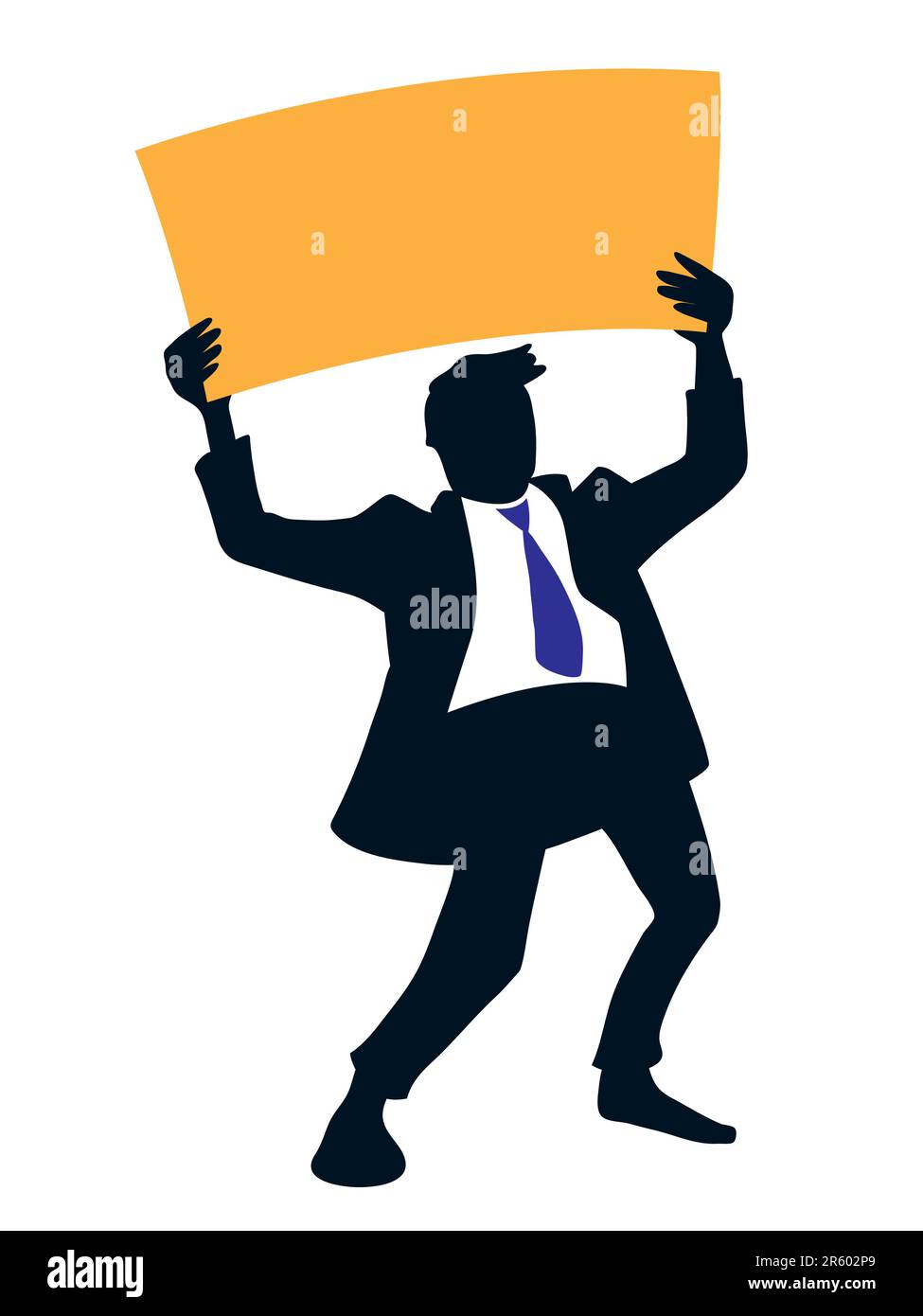 Businessman holding a big card Stock Vector Images - Alamy