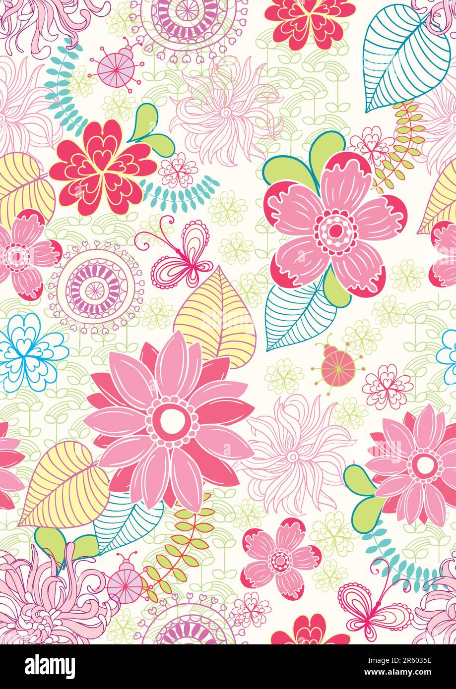 delicate seamless floral background pattern. Vector illustration Stock ...