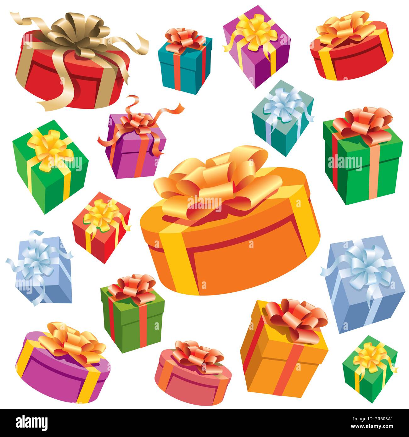 A set of colorful gift boxes. Vector illustration Stock Vector Image ...