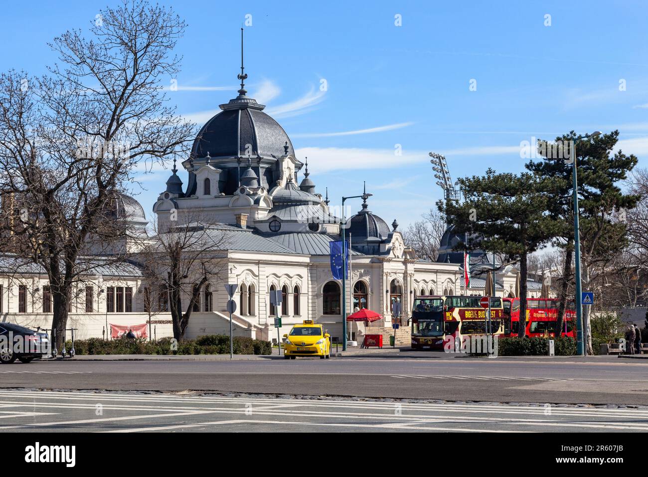 BUDAPEST, HUNGARY - MARTH 13, 2023: This is a park building for recreation near the Varosliget park (19th century). Stock Photo