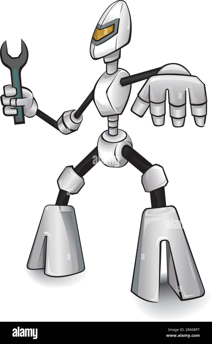 Illustration of one robot Stock Vector