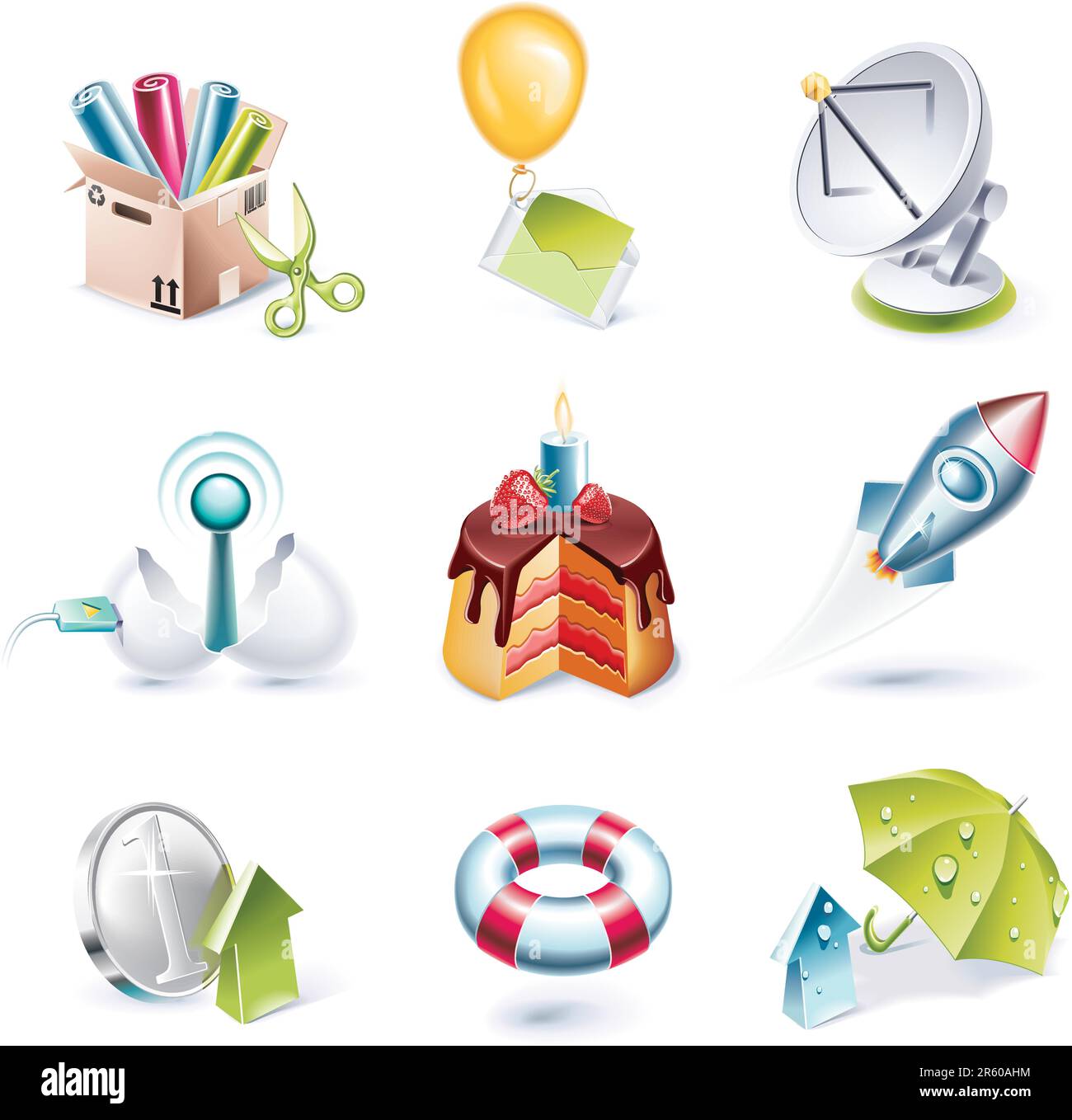 Set of highly detailed cartoon icons Stock Vector Image & Art - Alamy