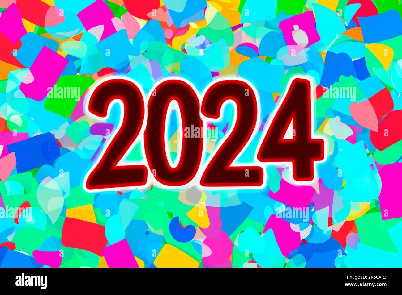 2025. New Year, 2025. Numbers on a background of confetti. Horizontal