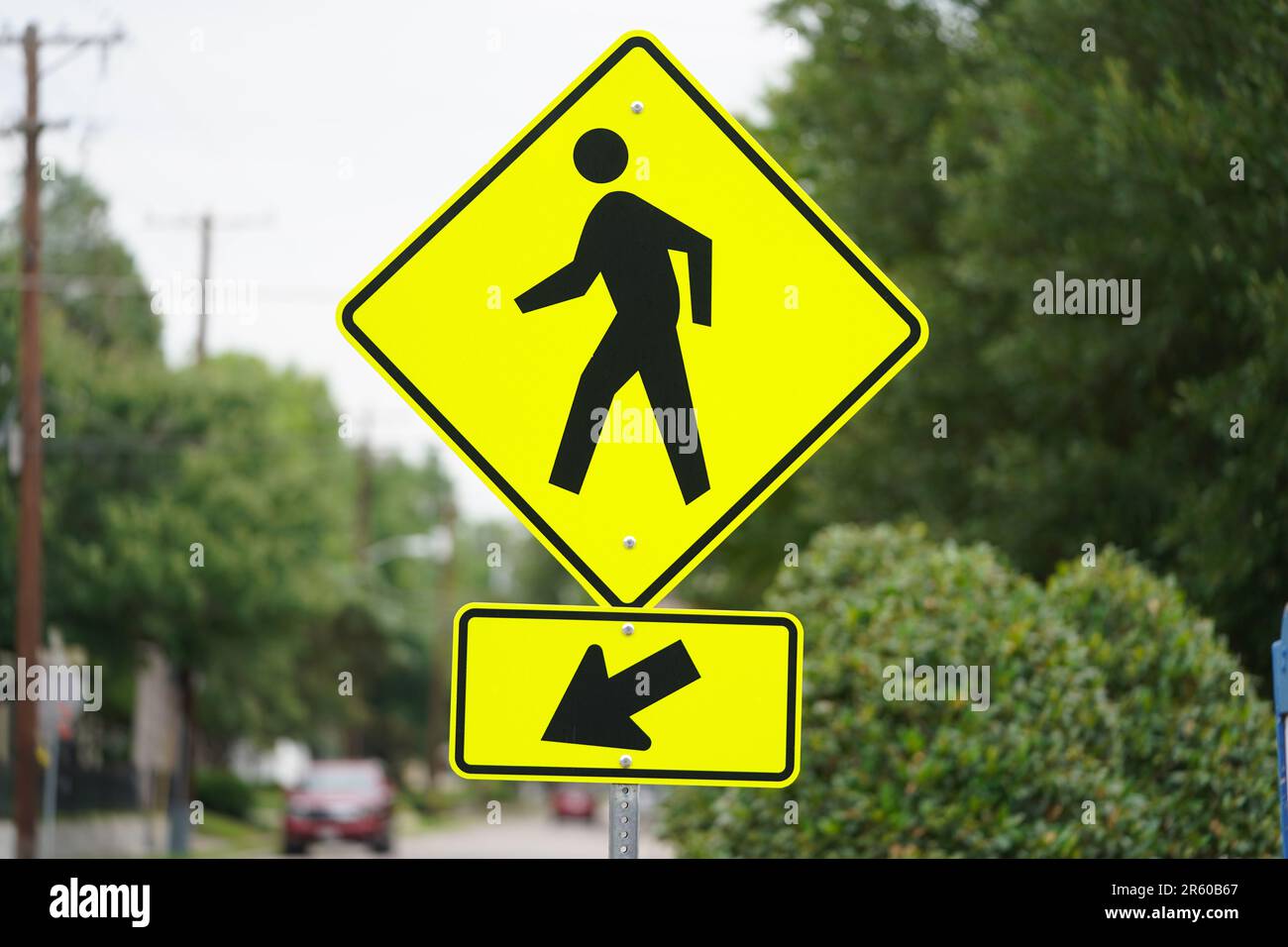 City Pedestrian Crosswalk sign Stock Photo