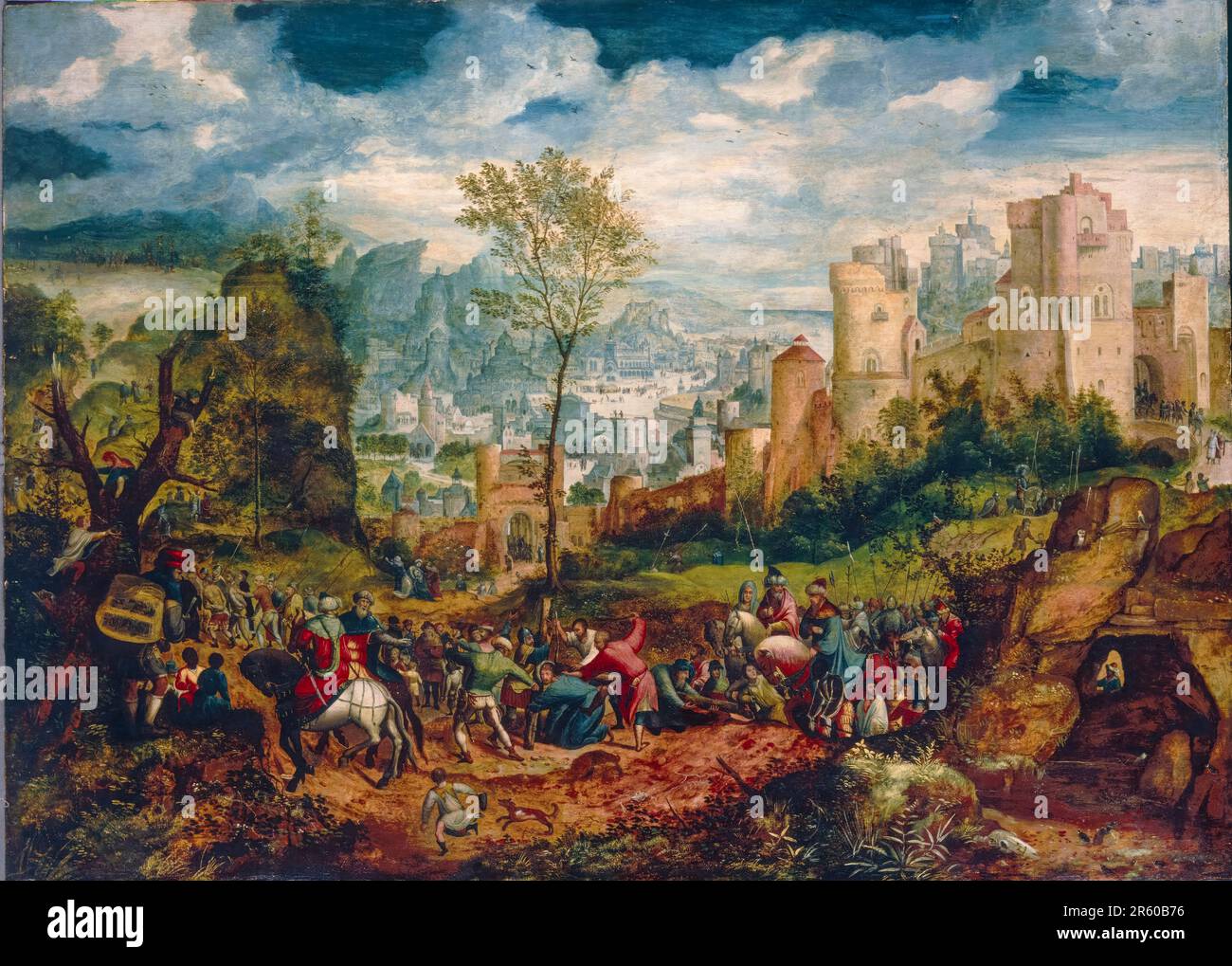 Herri met de Bles painting, The Road to Calvary, circa 1535 Stock Photo