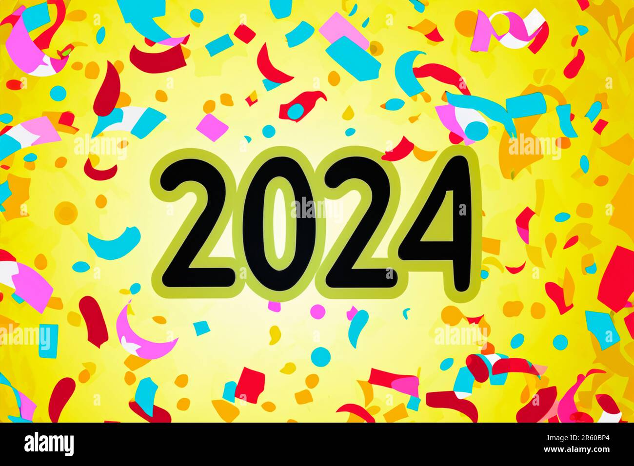 2025. New Year, 2025. Numbers on a background of confetti. Horizontal