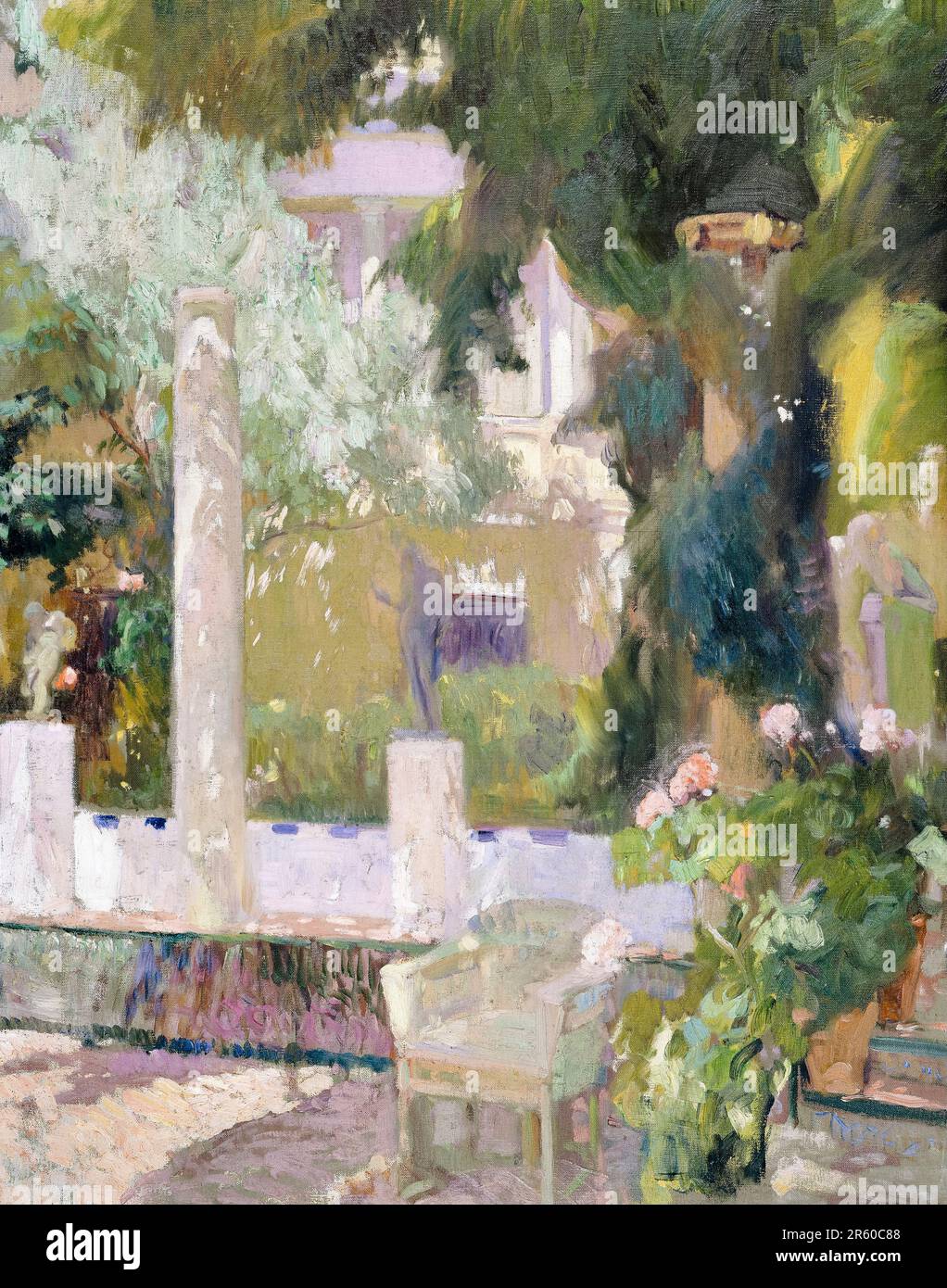 Joaquín Sorolla, The Gardens at the Sorolla Family House, painting in