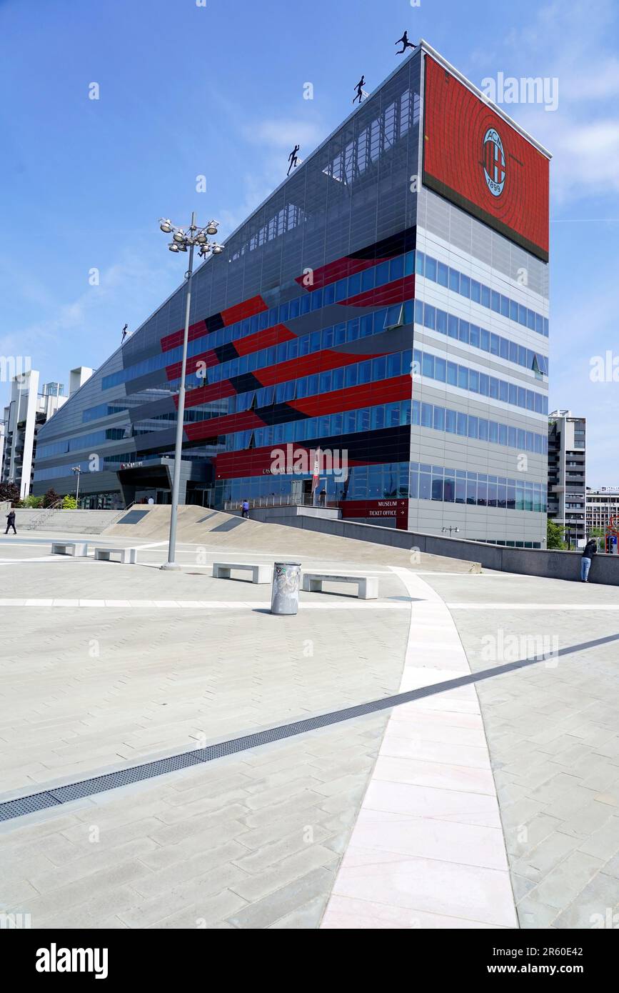 Casa Milan, headquarters of the A.C. football team Milan and one of the  official store in Milan, Lombardy, Italy, Europe Stock Photo - Alamy