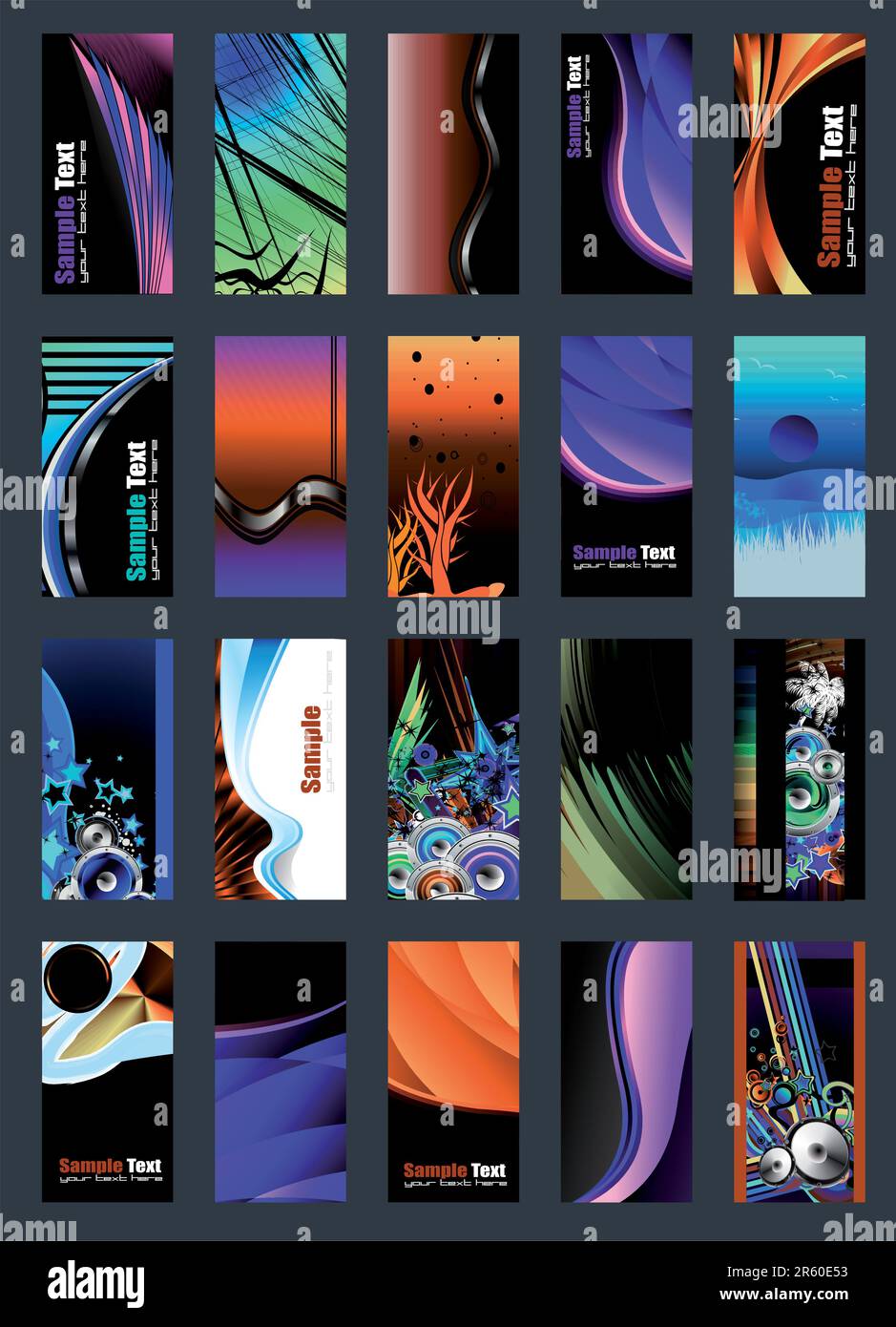 Colorful Abstract, Business, Music and Fantasy Background Card