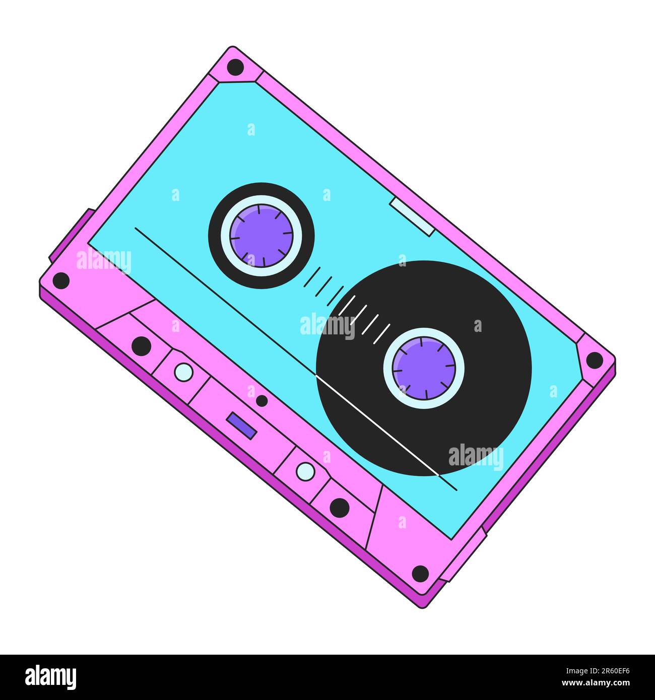 Audio cassette flat vector cartoon icon Stock Vector Image & Art Alamy