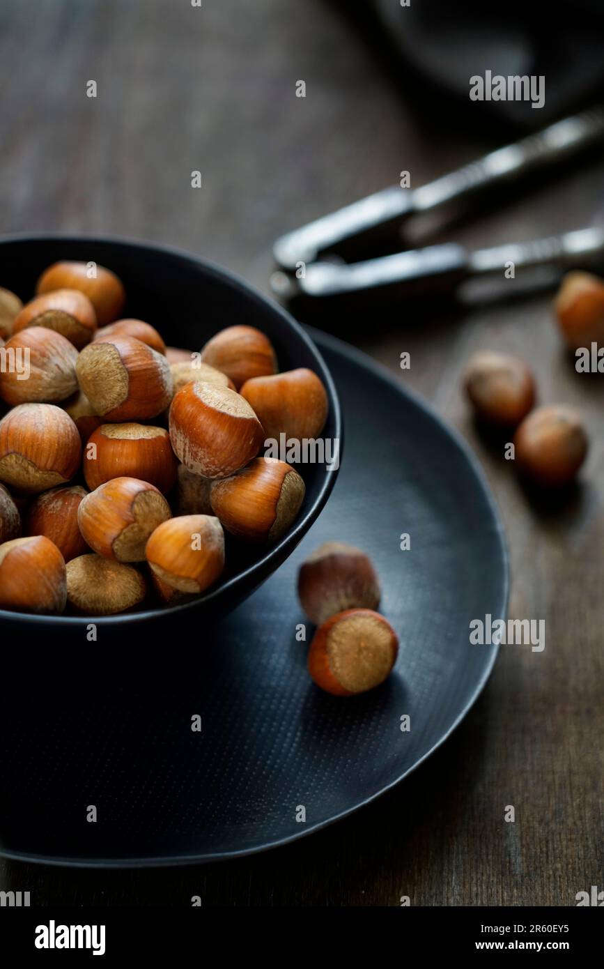 Hazelnuts, Products rich in Vitamin E for a healthy diet, Itay, Europe Stock Photo