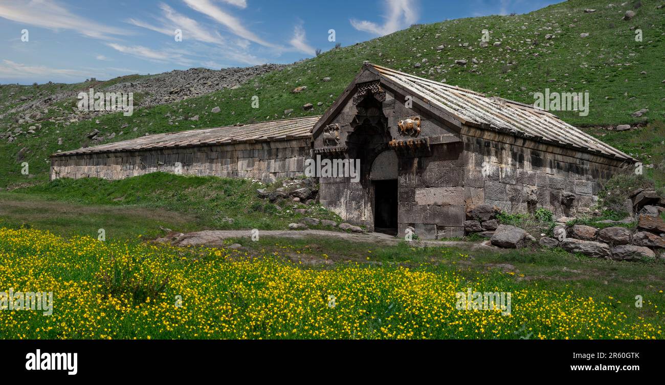 Orbelian's Caravanserai also known as Sulema Caravanserai and Selim Caravanserai, is a caravanserai in the Vayots Dzor Province of Armenia. Stock Photo