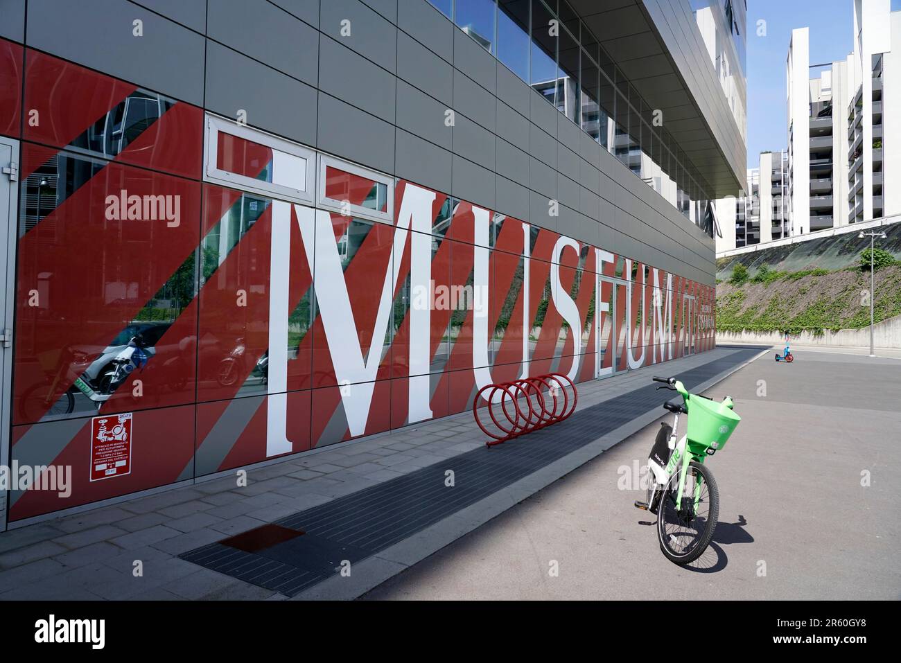 Casa Milan, headquarters of the A.C. football team Milan and one of the official store in Milan, Lombardy, Italy, Europe Stock Photo