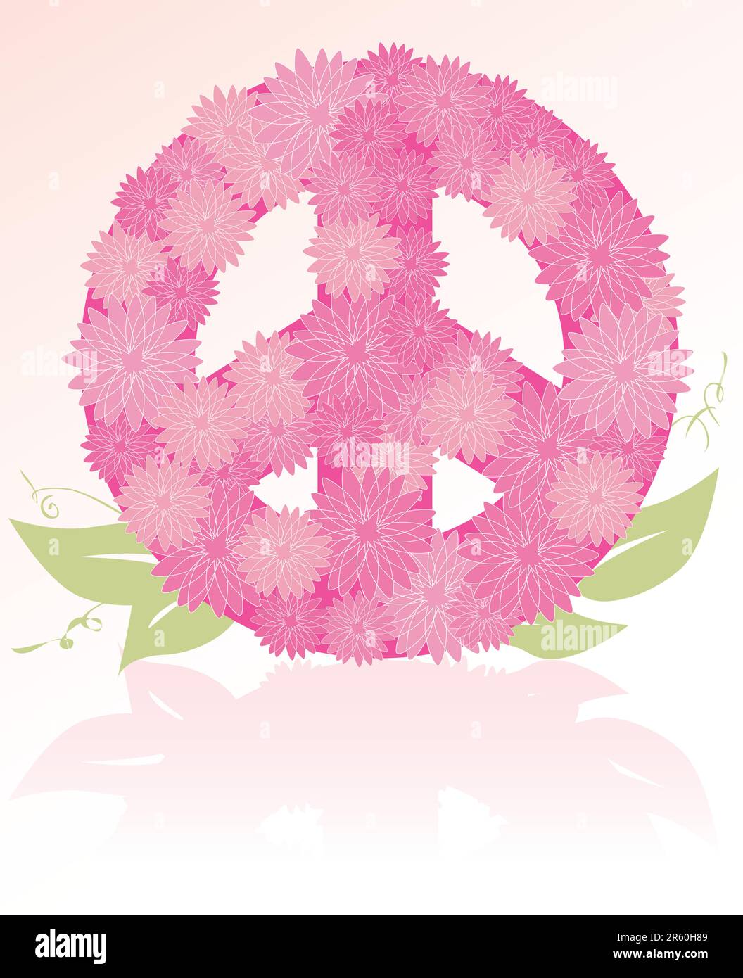 Peace Sign flower bouquet. Easy-edit layered file. Look for other icons in this series Stock Vector