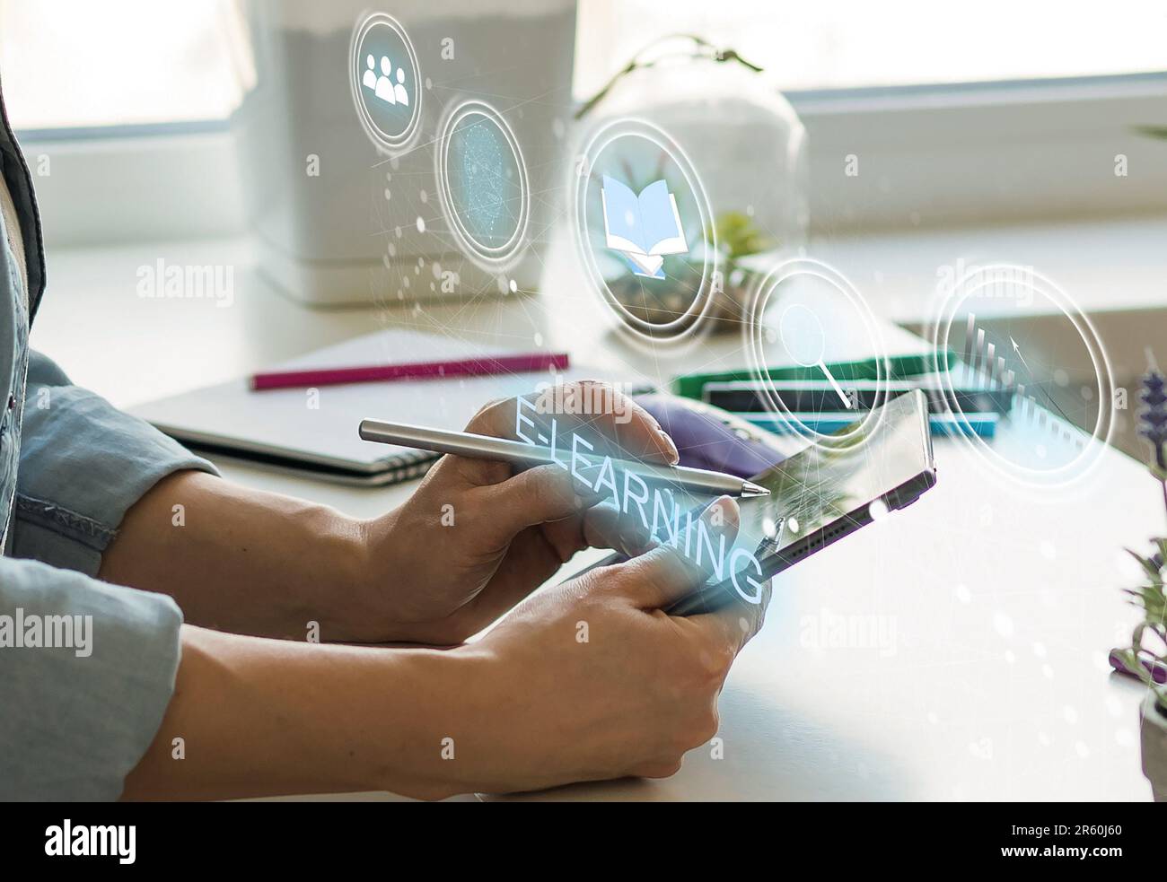 webinar online, education on internet, e-learning concept Stock Photo ...