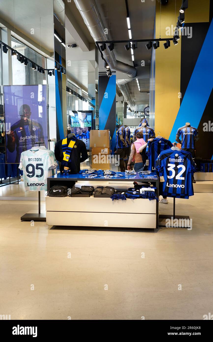 Official Store of the Internazionale Football Club soccer team, in Galleria Passarella 2 gallery , Milan, Lombardy, Italy, Europe Stock Photo