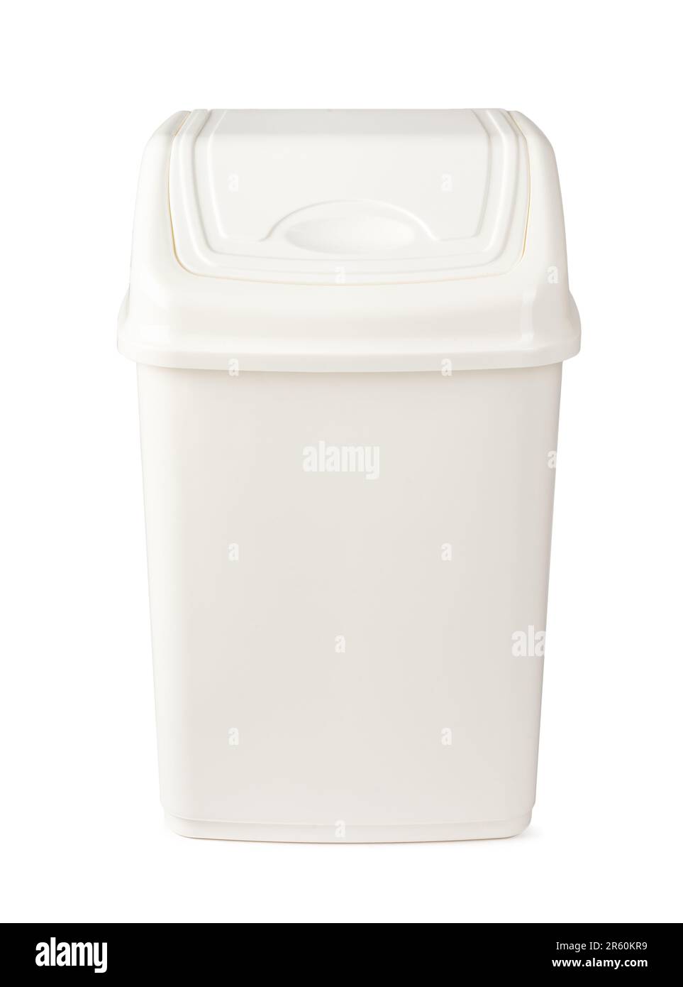 White plastic waste bin isolated on white Stock Photo - Alamy