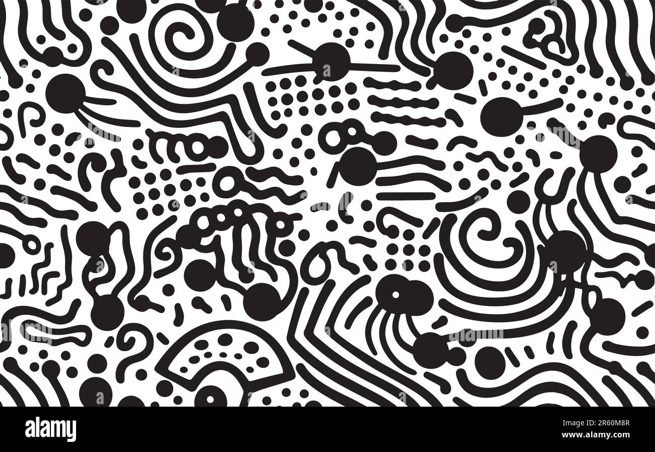 Simple black and white abstract seamless pattern Stock Vector Image ...