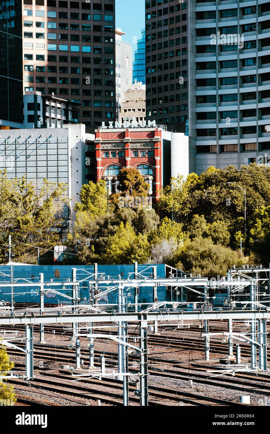 Lindrum Building Hotel Lindrum Building in Melbourne Australia Stock Photo - Alamy