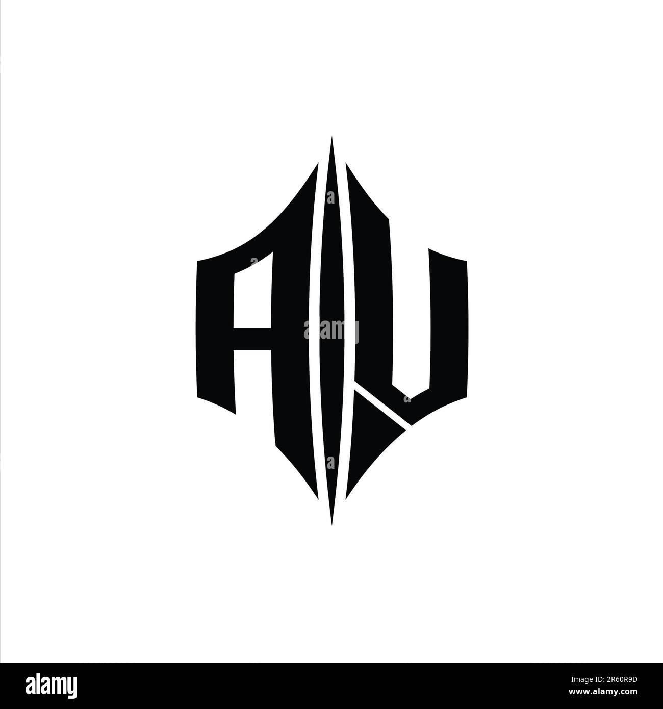 AV Letter Logo monogram hexagon diamond shape with piercing style