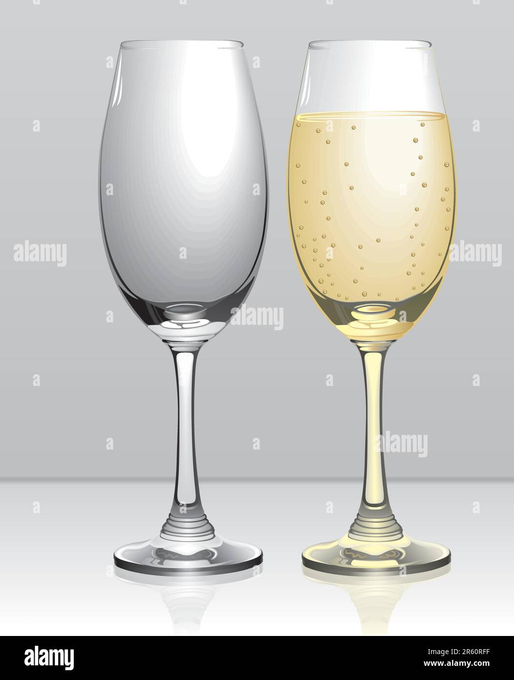 Full and empty champagne glasses vector Stock Vector Image & Art Alamy