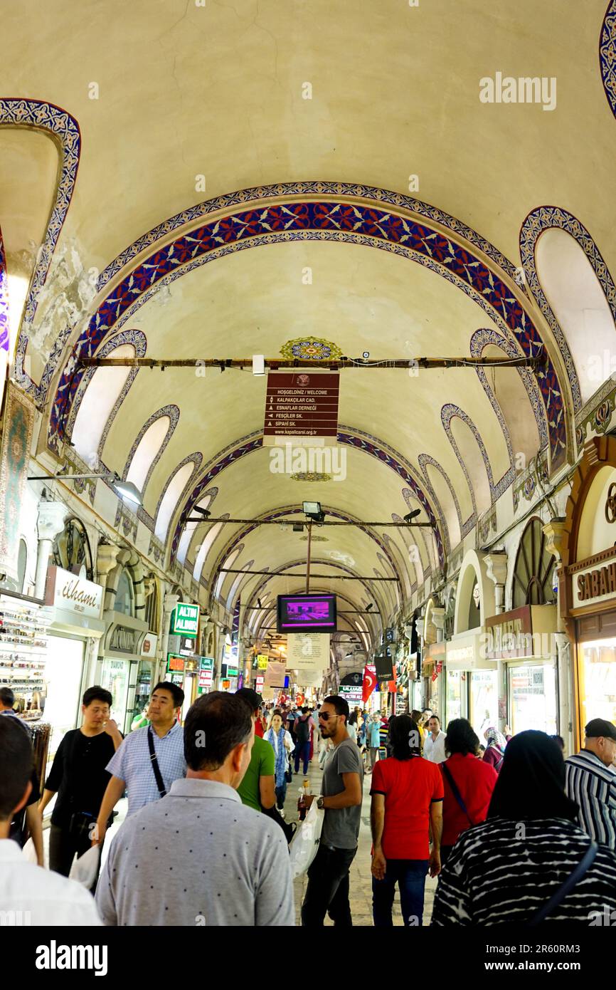 24 July 2017 Istanbul Turkey. Famous grand bazaar in Istanbul Turkey Stock Photo