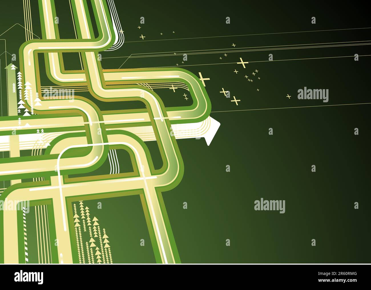 Vector illustration of green abstract lines background made of a lot of ...