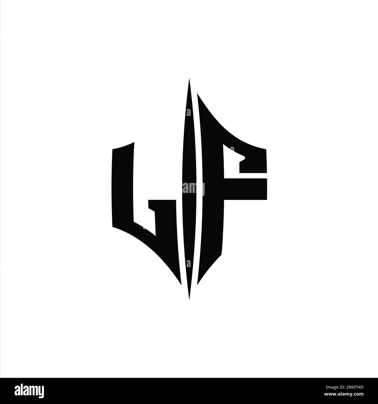 LF Letter Logo monogram hexagon diamond shape with piercing style ...