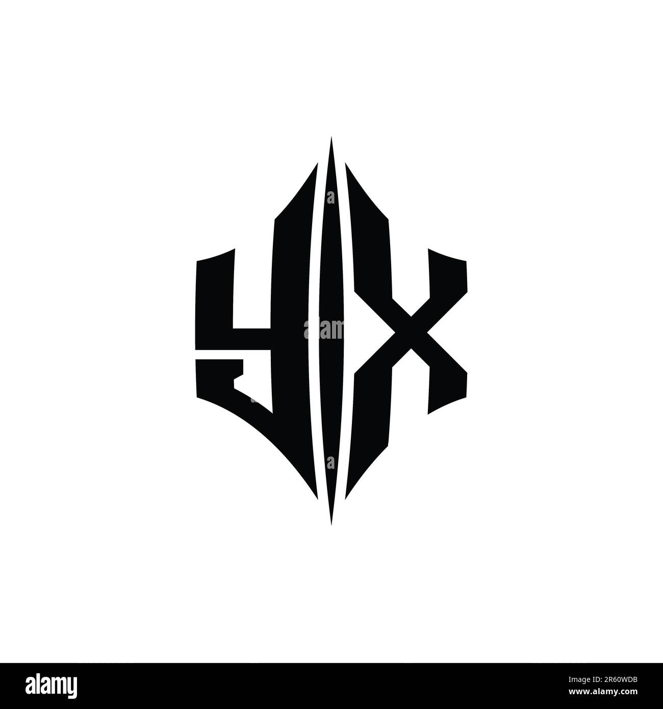 YX Letter Logo monogram hexagon diamond shape with piercing style ...