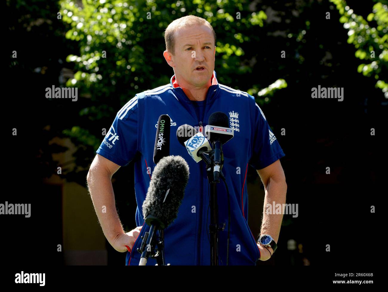 File photo dated 30/12/2013 of Andy Flower, who Stuart Broad is crossing his fingers 'doesn't give away too many secrets' after the former England coach crossed the Ashes divide to link up with Australia. Issue date: Tuesday June 6, 2023. Stock Photo