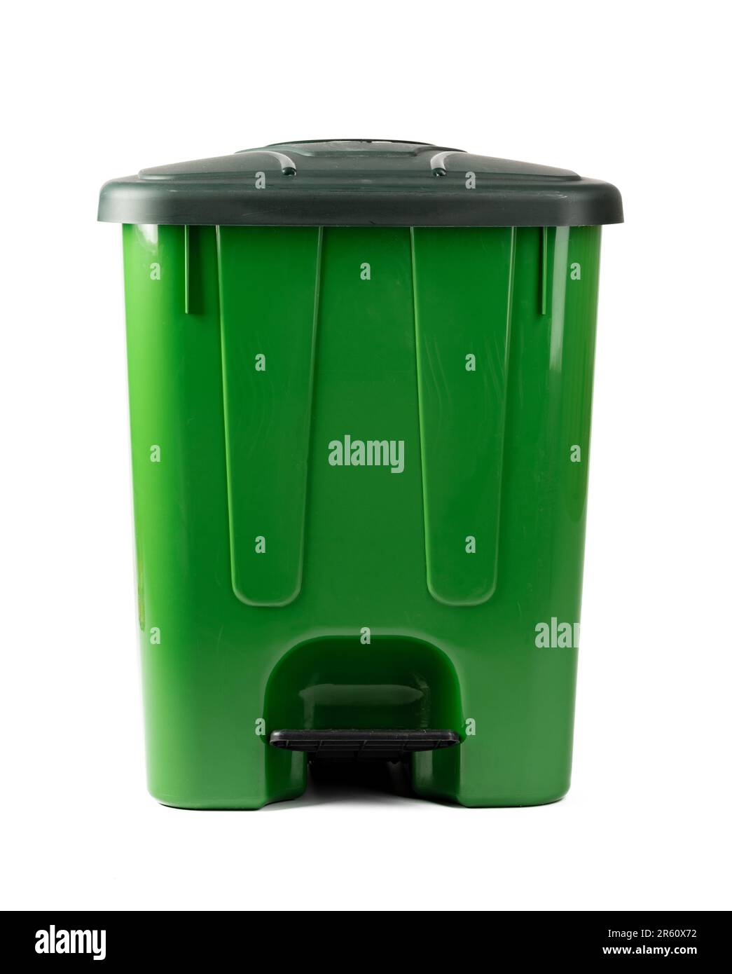 Green recycle bin isolated on white background Stock Photo - Alamy