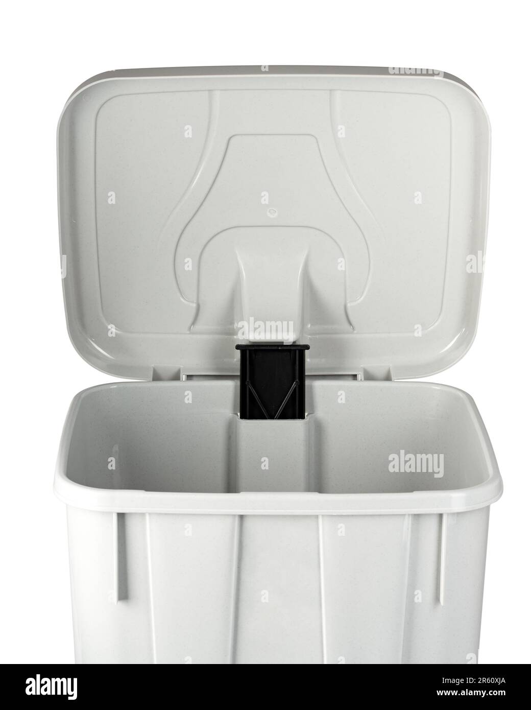 Gray plastic waste bin isolated on white Stock Photo - Alamy