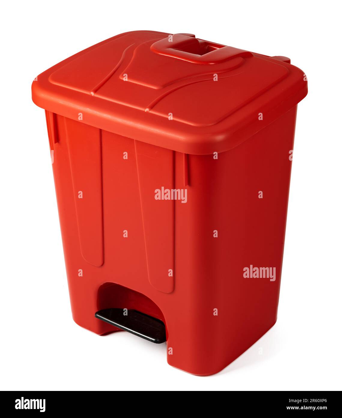 A red recycle bin isolated on white background Stock Photo Alamy