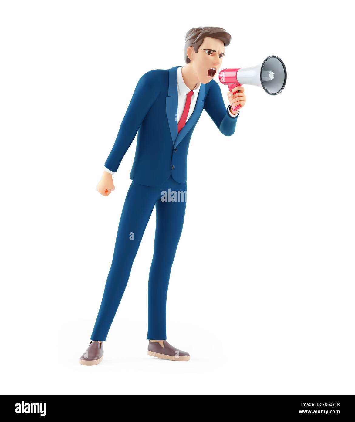 Cartoon of an Aggressive Bald Man in a Suit Yells Menacingly Stock Vector -  Illustration of yells, person: 102555418