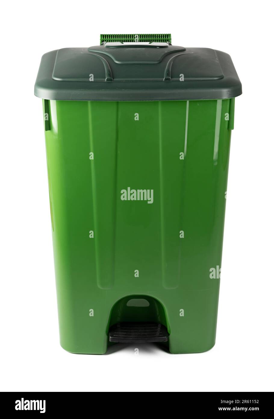 Green recycle bin isolated on white background Stock Photo - Alamy